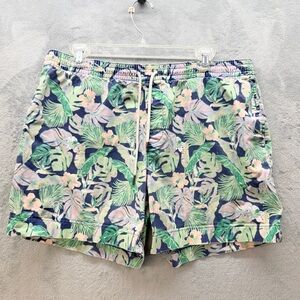 Chubbies Leafy Patterned Shorts Size Large Elastic Waist Paradise